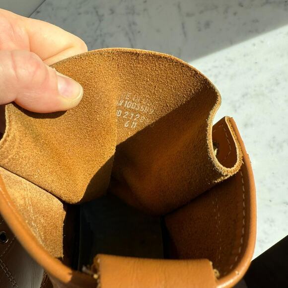 L.L. Bean Bean Boots 6" Duck Boots Tan Leather Rubber Sole Size 6M - Picture 8 of 8